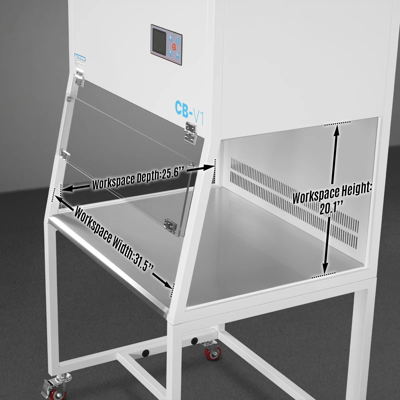 33.9″ Wide CB-V1 Vertical Laminar Flow Clean Bench with HEPA Filtration & UV Sterilization | ISO Class 5 - Image 3