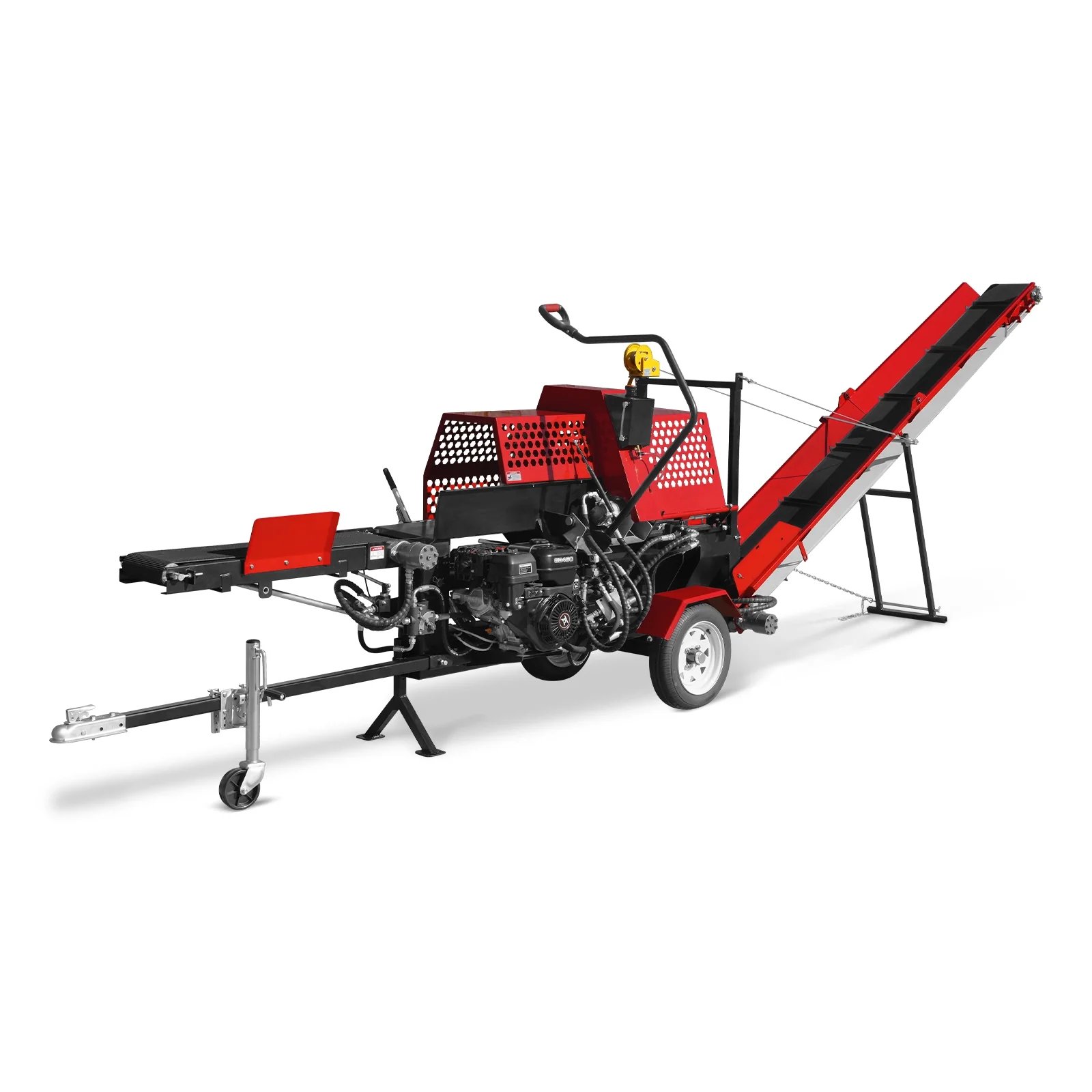 Firewood Log Splitter Processor with Conveyor,  20ton Splitting Force 24" x 15" Log Capacity,  18" Chainsaw,  HLS20