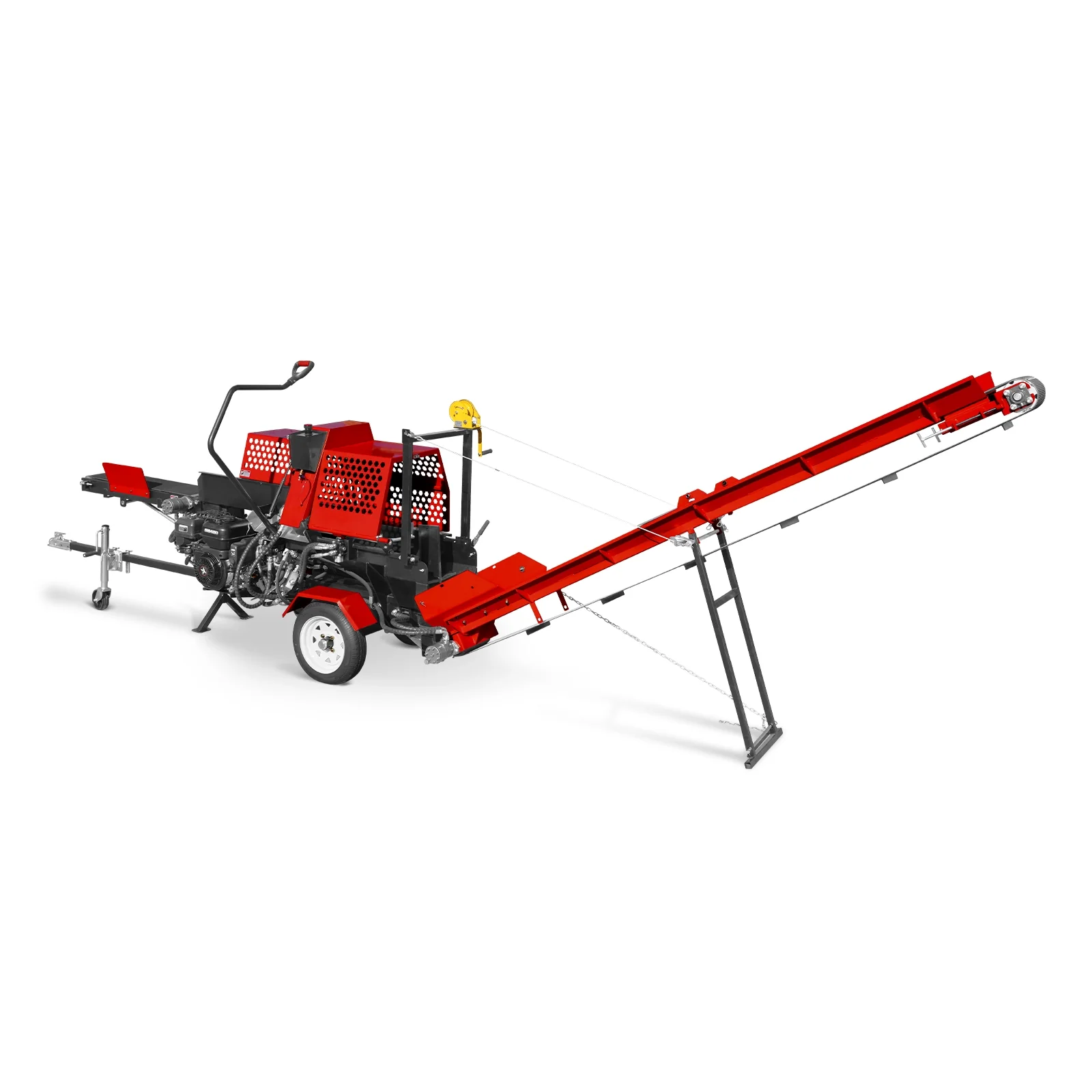 Firewood Log Splitter Processor with Conveyor,  20ton Splitting Force 24" x 15" Log Capacity,  18" Chainsaw,  HLS20 - Image 13