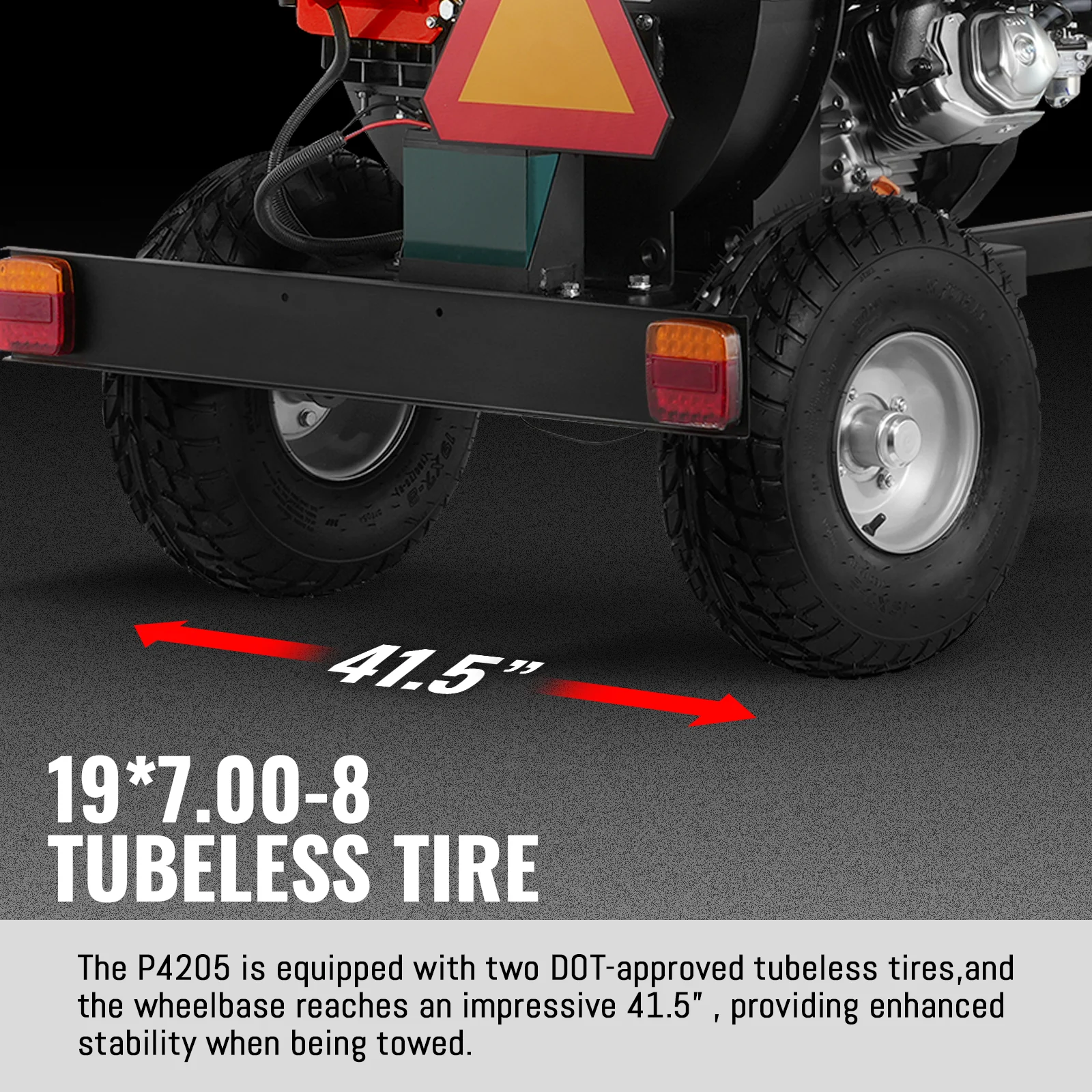 5 inch E-start DUCAR 420cc 15hp Gasoline Engine Powered Disc Wood Chipper with Taillight ,  P4205 - Image 8