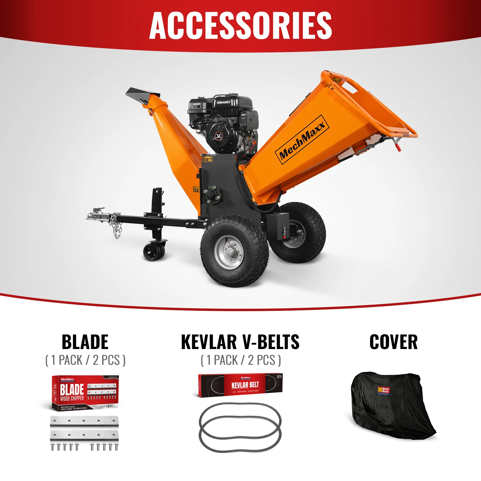 6 inch E-start ZONSEN 459cc 15hp Gasoline Engine Powered Drum Wood Chipper ,  P4206 - Image 5