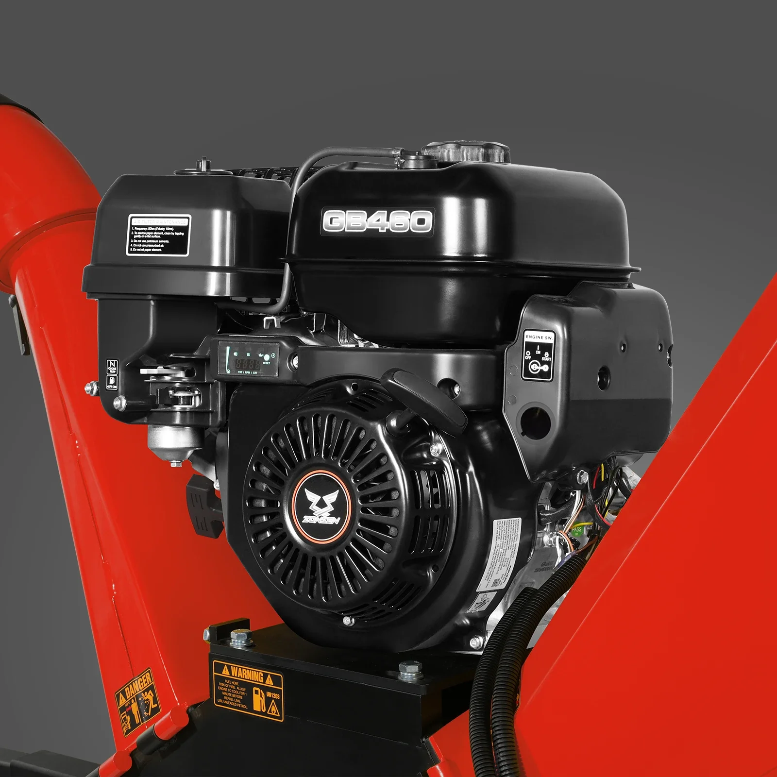 5 inch E-start ZONSEN 459cc Gasoline Engine Powered Wood Chipper ,  GS1500 - Image 14