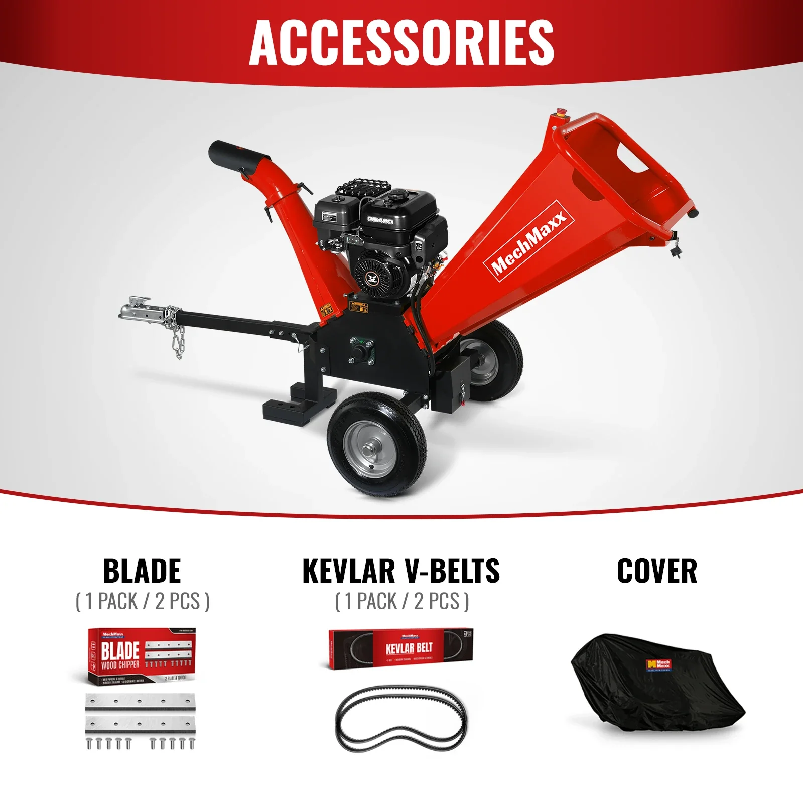 5 inch E-start ZONSEN 459cc Gasoline Engine Powered Wood Chipper ,  GS1500 - Image 8