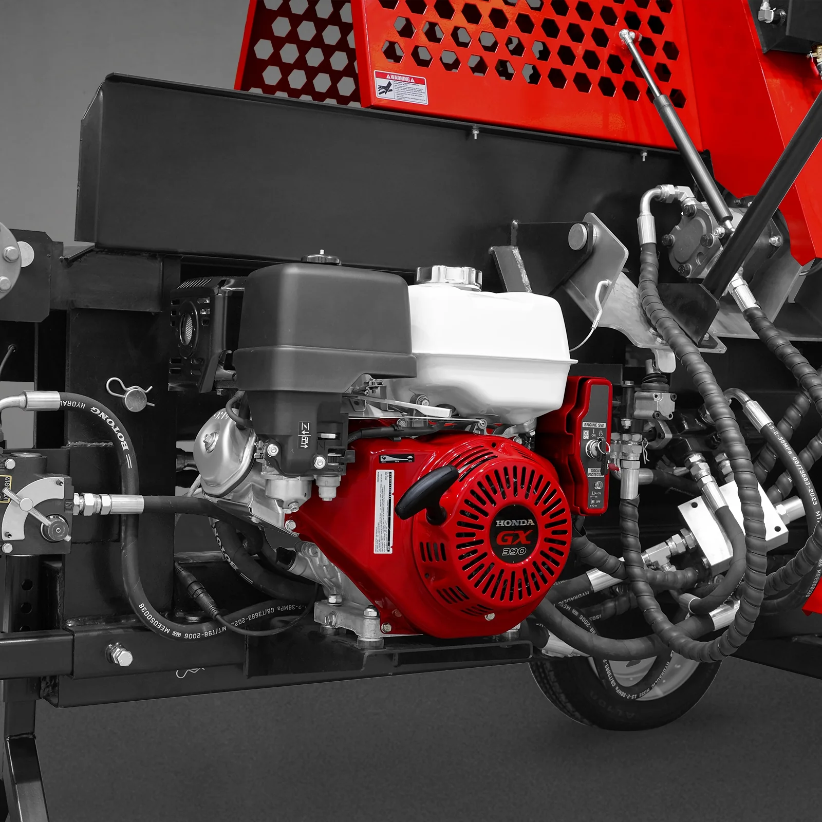 Honda GX390 Engine Firewood Log Splitter Processor with Conveyor,  20ton Splitting Force 24" x 15" Log Capacity,  18" Chainsaw,  HLS20 - Image 5
