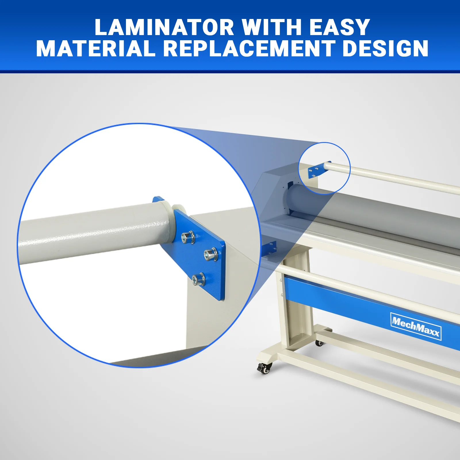 63" Wide Format Pneumatic Laminator Manual Cold Laminating Machine 60" Max Laminating Width,Pneumatic Roller Lift Portable Stand Included, 0.78" Max Thickness (Requires Air Compressor, Not Included) 1600-C2 - Image 6