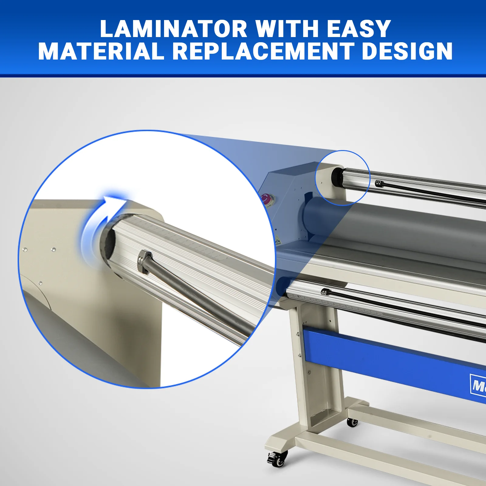 63" Wide Format Pneumatic Laminator Manual Cold Laminating Machine 60" Max Laminating Width,Pneumatic Roller Lift Portable Stand Included, 0.78" Max Thickness (Requires Air Compressor, Not Included) 1600-C3Pro - Image 4