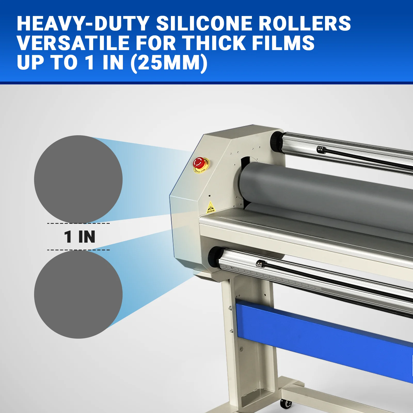 63" Wide Format Pneumatic Laminator Manual Cold Laminating Machine 60" Max Laminating Width,Pneumatic Roller Lift Portable Stand Included, 0.78" Max Thickness (Requires Air Compressor, Not Included) 1600-C3Pro - Image 6