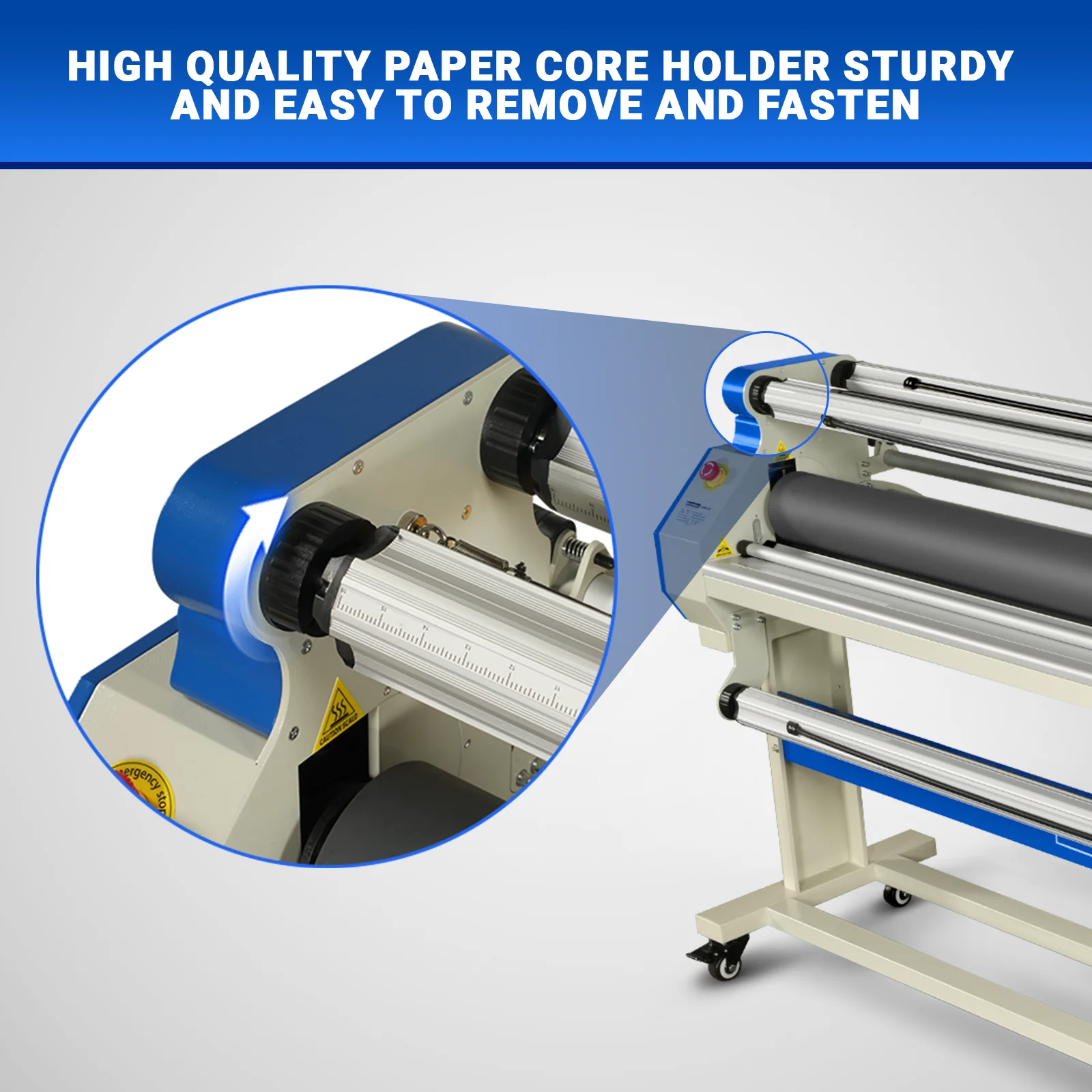 65" Wide Format Full-Auto Cold & Heat Assisted Pneumatic Laminator Machine with 4 Trimmers, Max Speed 40ft/min, 63" Max Width, 1.1" Max Thickness, Infrared Heating, Digital Control Pneumatic Roller Lifting (Requires Air Compressor, Not Included) 1700-B1 - Image 9