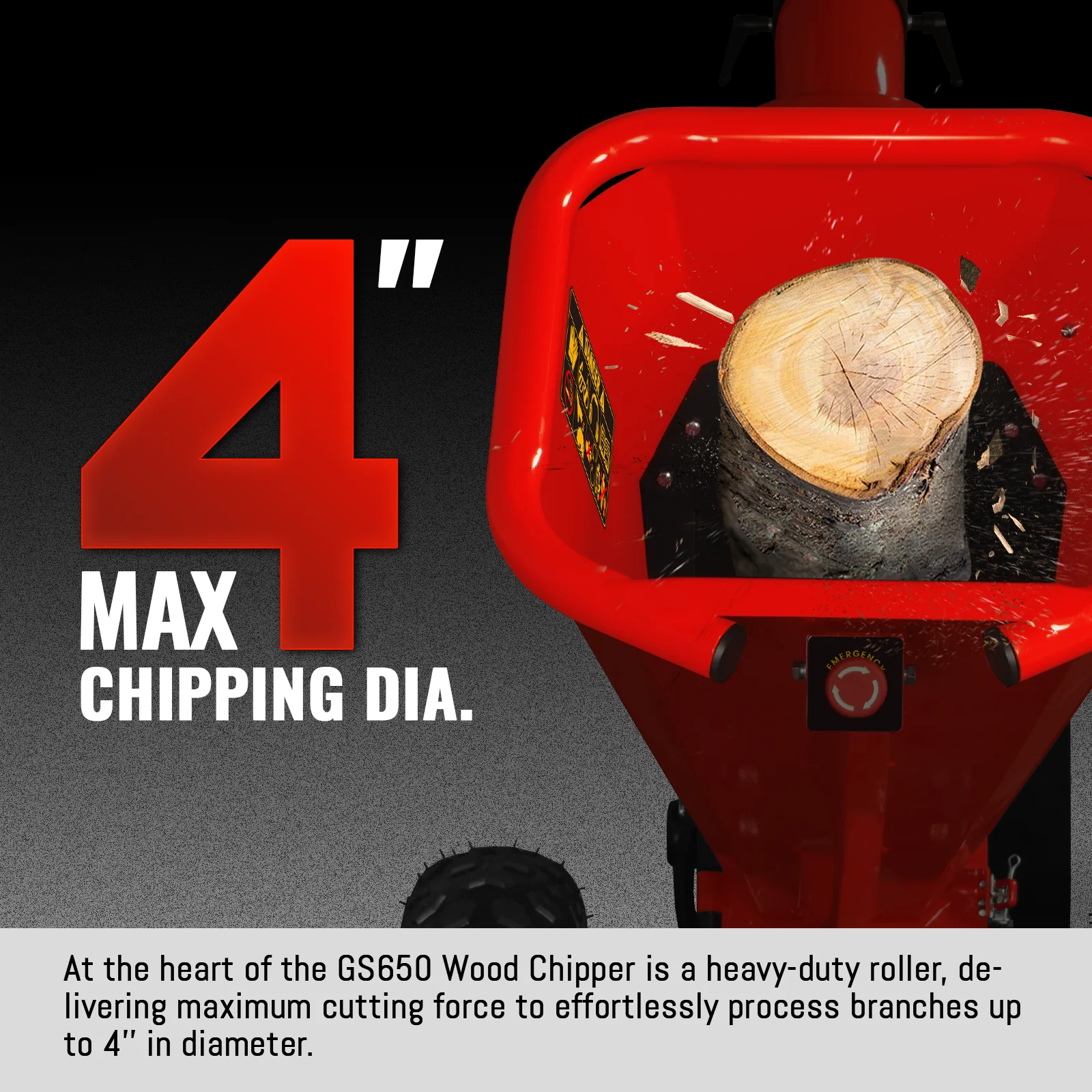 4 inch DUCAR 212cc 7hp Gas Engine Powered Wood Chipper with Towbar,  GS650 - Image 5