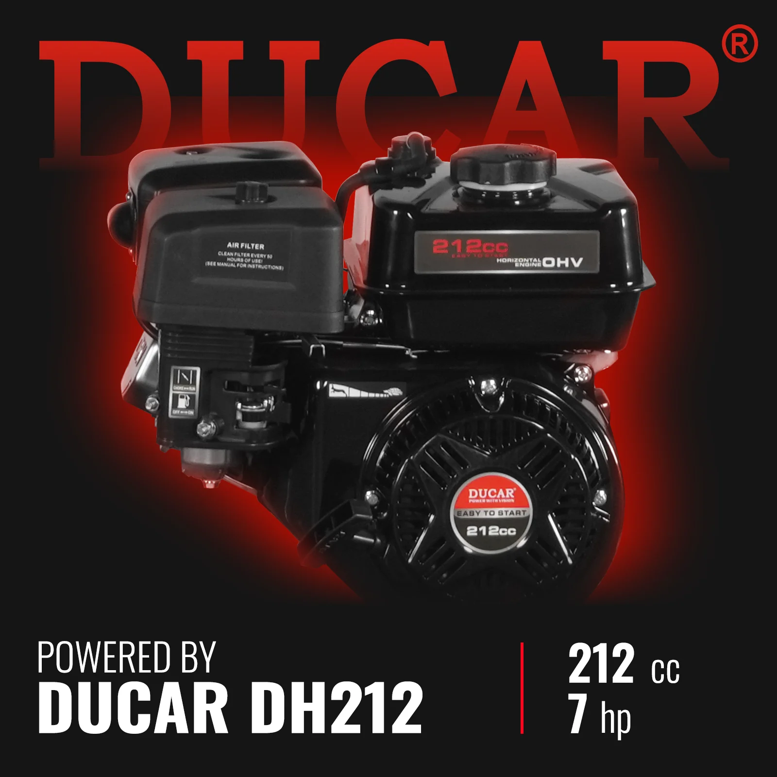4 inch DUCAR 212cc 7hp Gas Engine Powered Wood Chipper with Towbar,  GS650 - Image 9