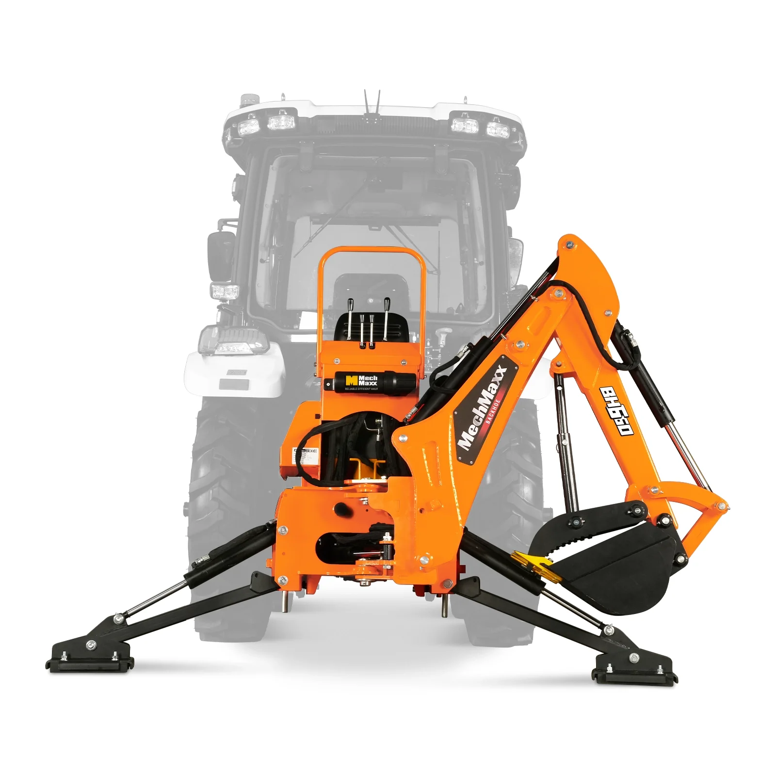 7' Tractor Backhoe Attachment with Mechanical Thumb,  12" Bucket,  ISO/SAE Switchable Controls,  Self-Contained Hydraulic System,  3 Point Hitch Cat.1,  15-50 HP,  BH660M - Image 20