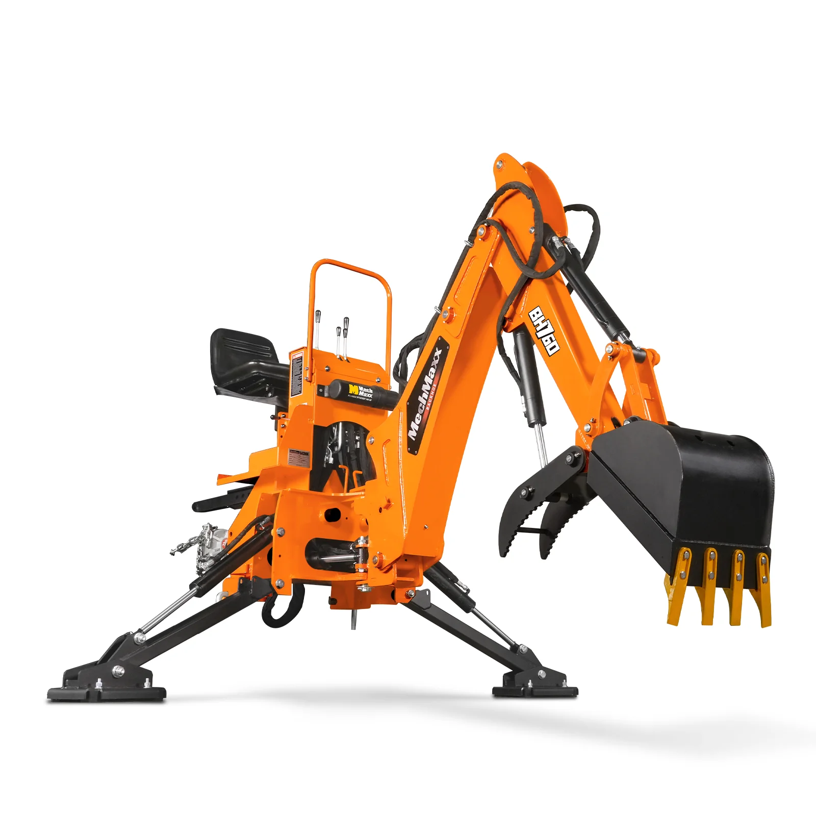 8' Tractor Backhoe Attachment with Hydraulic Thumb,  15" Bucket,  ISO/SAE Switchable Controls,  Self-Contained Hydraulic System,  3 Point Hitch Cat.1 & 2,  20-100 HP,  BH760H - Image 26