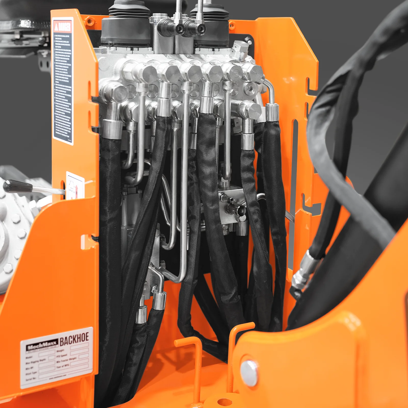 9' Tractor Backhoe Attachment with Hydraulic Thumb,  15" Bucket,  ISO/SAE Switchable Controls,  Self-Contained Hydraulic System,  3 Point Hitch Cat.1 & 2,  25-100 HP,  BH860H - Image 8