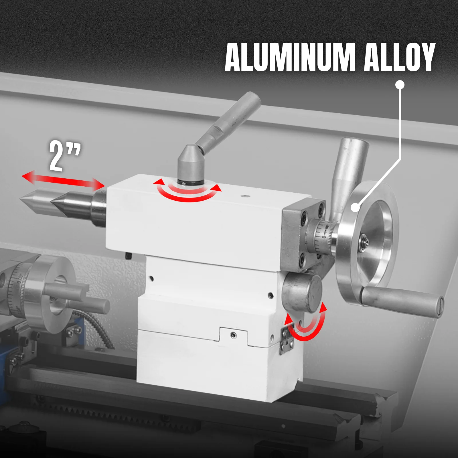 1.5‘’ Spindle Bore Metal Lathe Machine with DRO 8'' x 16'' High Precision Brushless Motor Mini 1.5HP Benchtop 0-2500 RPM Variable Speed Metal Working Machine 1.5‘’ Spindle Bore Small Lathe without Stand 0831VD - Image 8