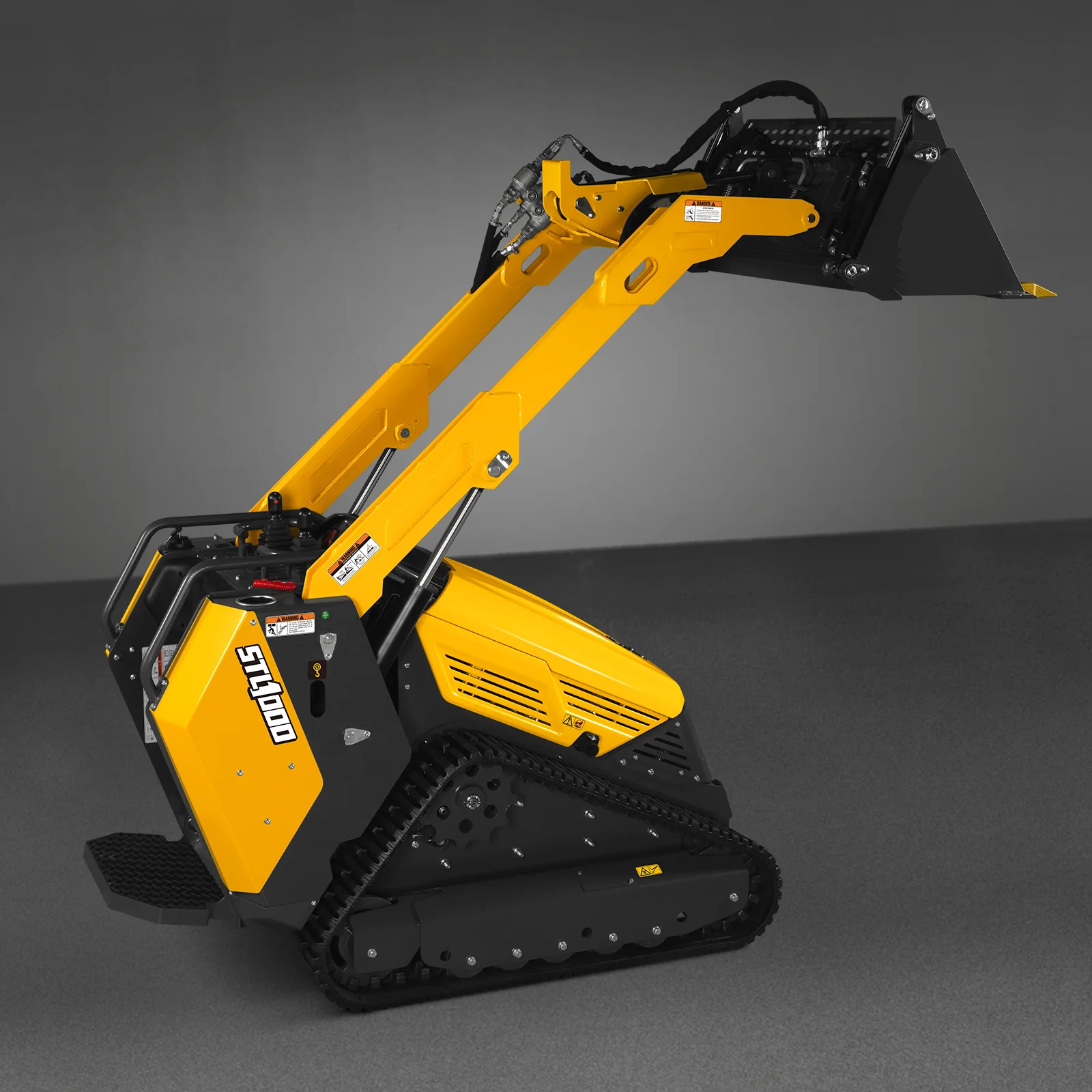 Mini Skid Steer Stand On Compact Track Loader ( 4 in 1 bucket included ) with 25HP KUBOTA D1105 Diesel Engine,  Common Industry Interface (CII),  CROBA  STL1000 - Image 107