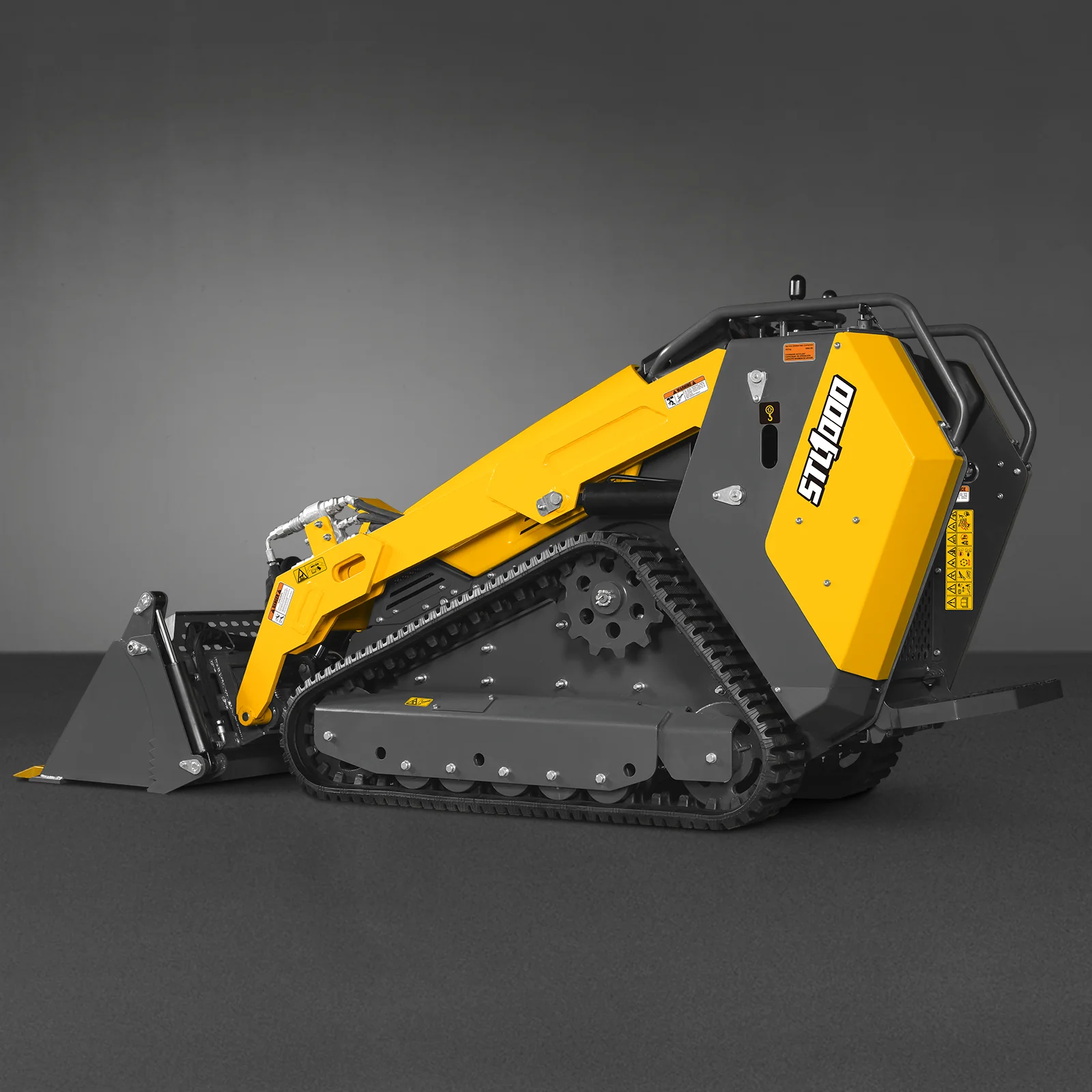 Mini Skid Steer Stand On Compact Track Loader ( 4 in 1 bucket included ) with 25HP KUBOTA D1105 Diesel Engine,  Common Industry Interface (CII),  CROBA  STL1000 - Image 114