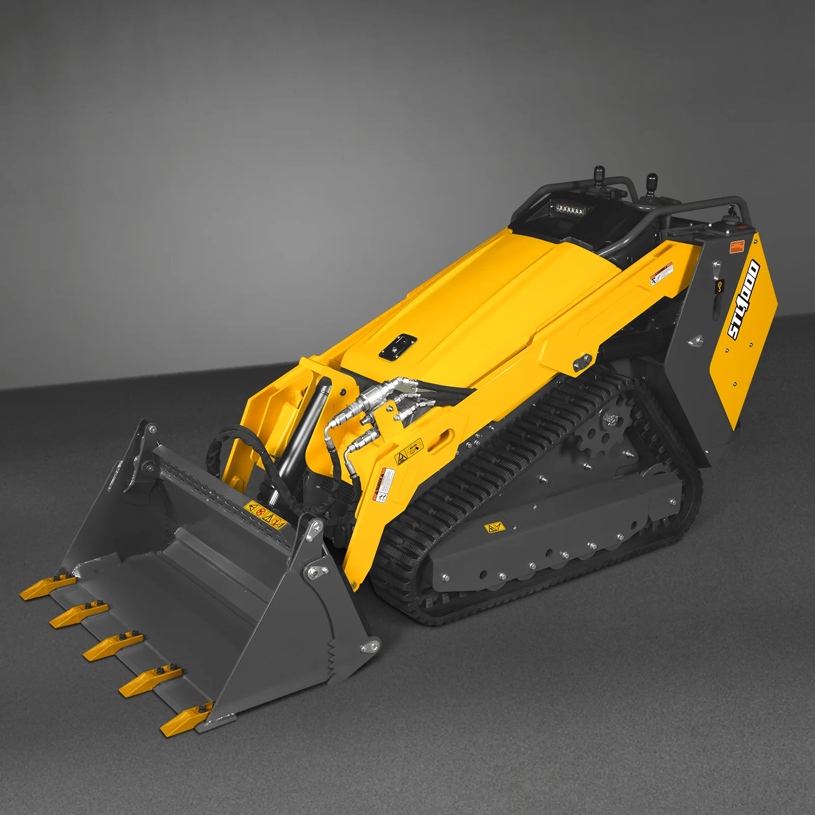 Mini Skid Steer Stand On Compact Track Loader ( 4 in 1 bucket included ) with 25HP KUBOTA D1105 Diesel Engine,  Common Industry Interface (CII),  CROBA  STL1000 - Image 116