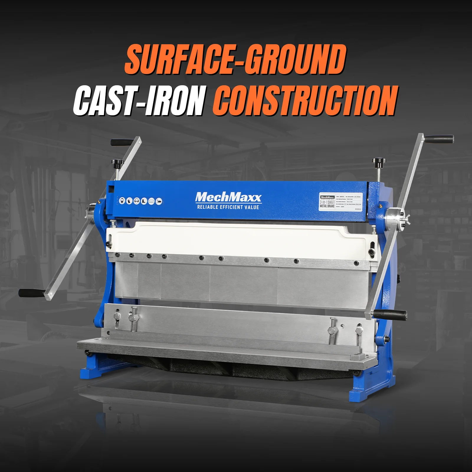 30-inch 3-in-1 Pan and Box Brake – Slip Roll, Shear, Bending Machine for Sheet Metal, 20 Gauge Mild Steel, Adjustable Fingers, Heavy Duty, Metalworking, Fabrication, Rolling, Bending MMCB3016 - Image 3