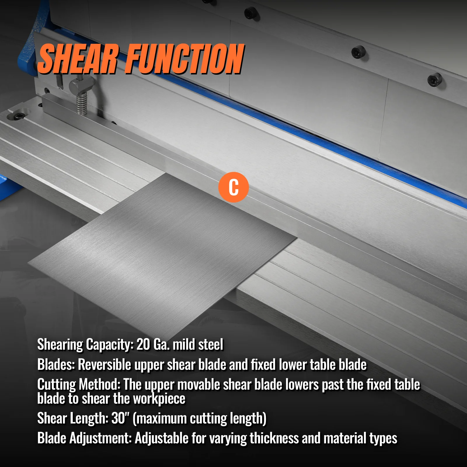 30-inch 3-in-1 Pan and Box Brake – Slip Roll, Shear, Bending Machine for Sheet Metal, 20 Gauge Mild Steel, Adjustable Fingers, Heavy Duty, Metalworking, Fabrication, Rolling, Bending MMCB3016 - Image 6