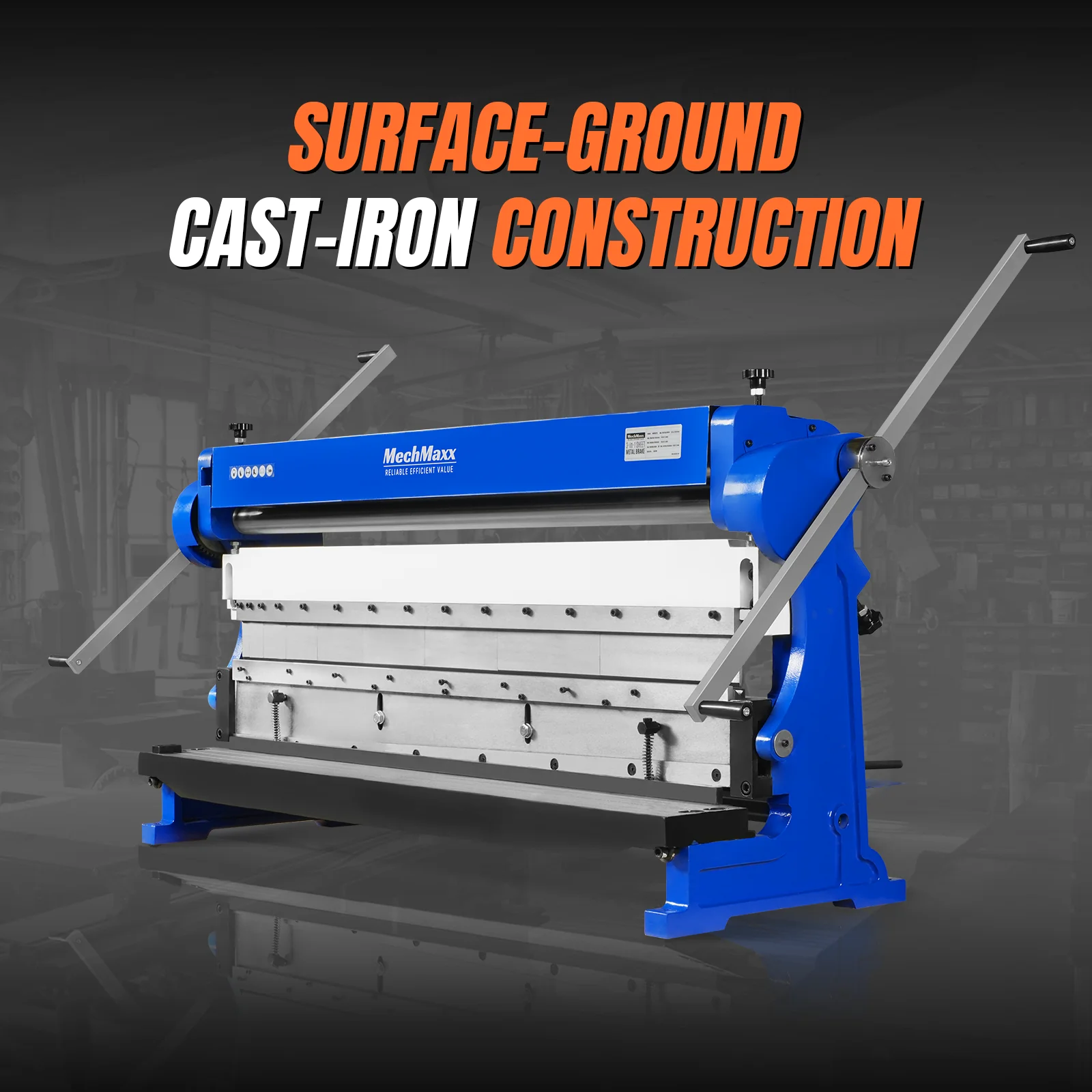 52-inch 3-in-1 Heavy Duty Pan and Box Brake – Slip Roll, Shear, Bending Machine for Sheet Metal, 16 Gauge Mild Steel, Adjustable Fingers, Heavy Duty, Metalworking, Fabrication, Rolling, Bending MMCB5216 - Image 3