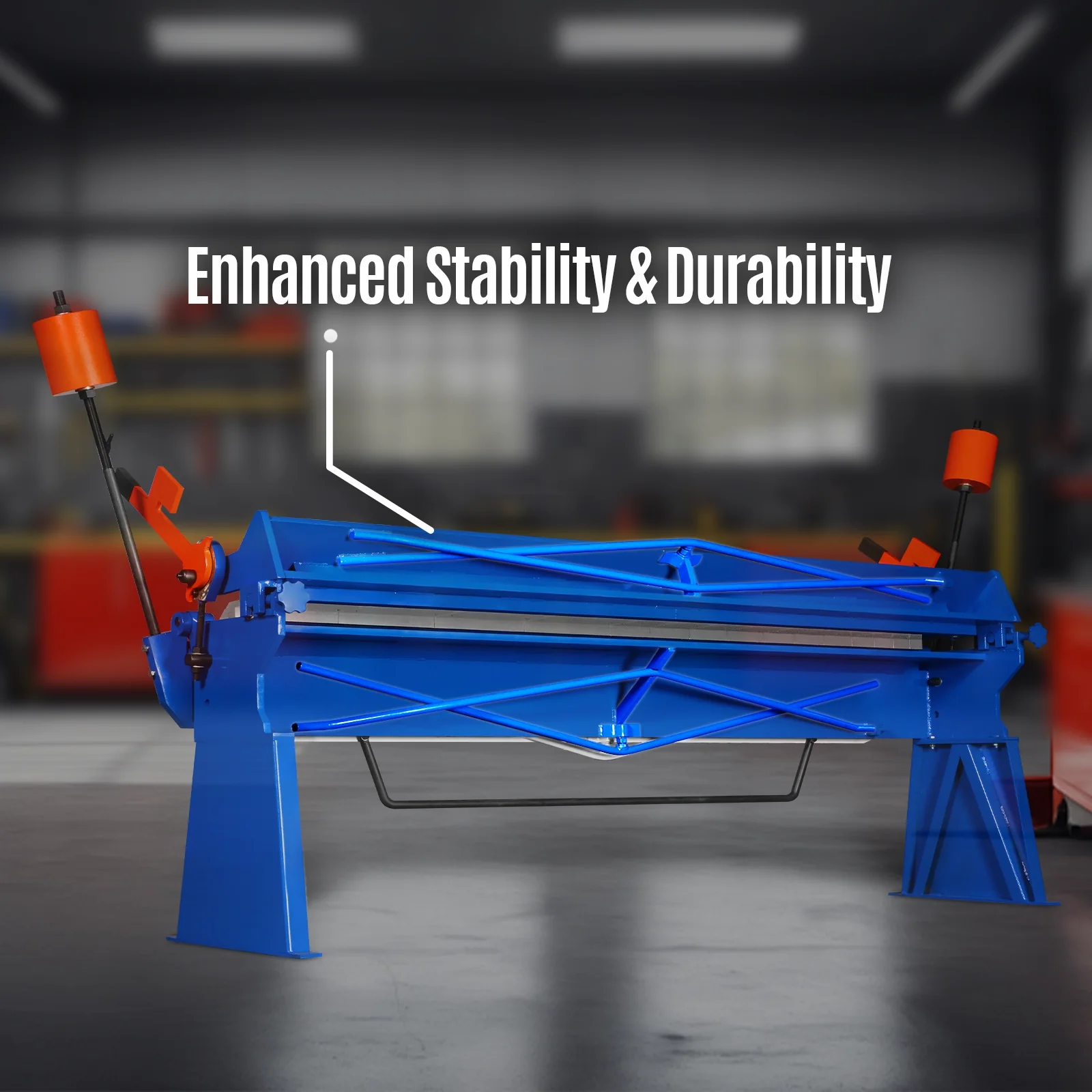 120-inch Manual Sheet Metal Brake - 14 Gauge Bending Capacity, Adjustable Fingers, Heavy-Duty Steel Construction, Precision Bending for Box and Pan PB12014 - Image 8