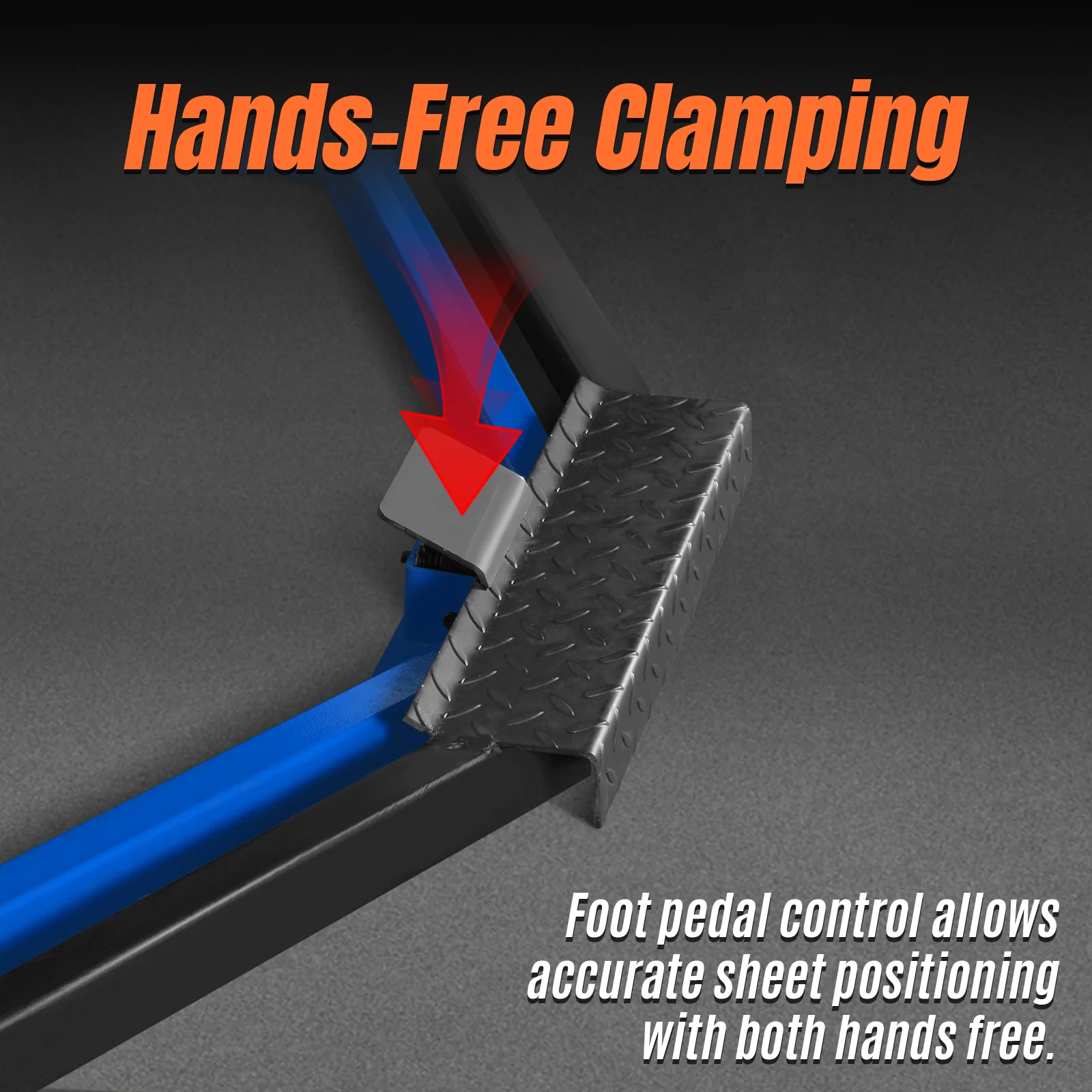 50-Inch Foot Clamp Pan and Box Brake, Industrial Heavy Duty Sheet Metal Folding Machine, 0–135° Bending Angle, 1.9" Clamping Lift, 2" Box Depth PB2A5014 - Image 7