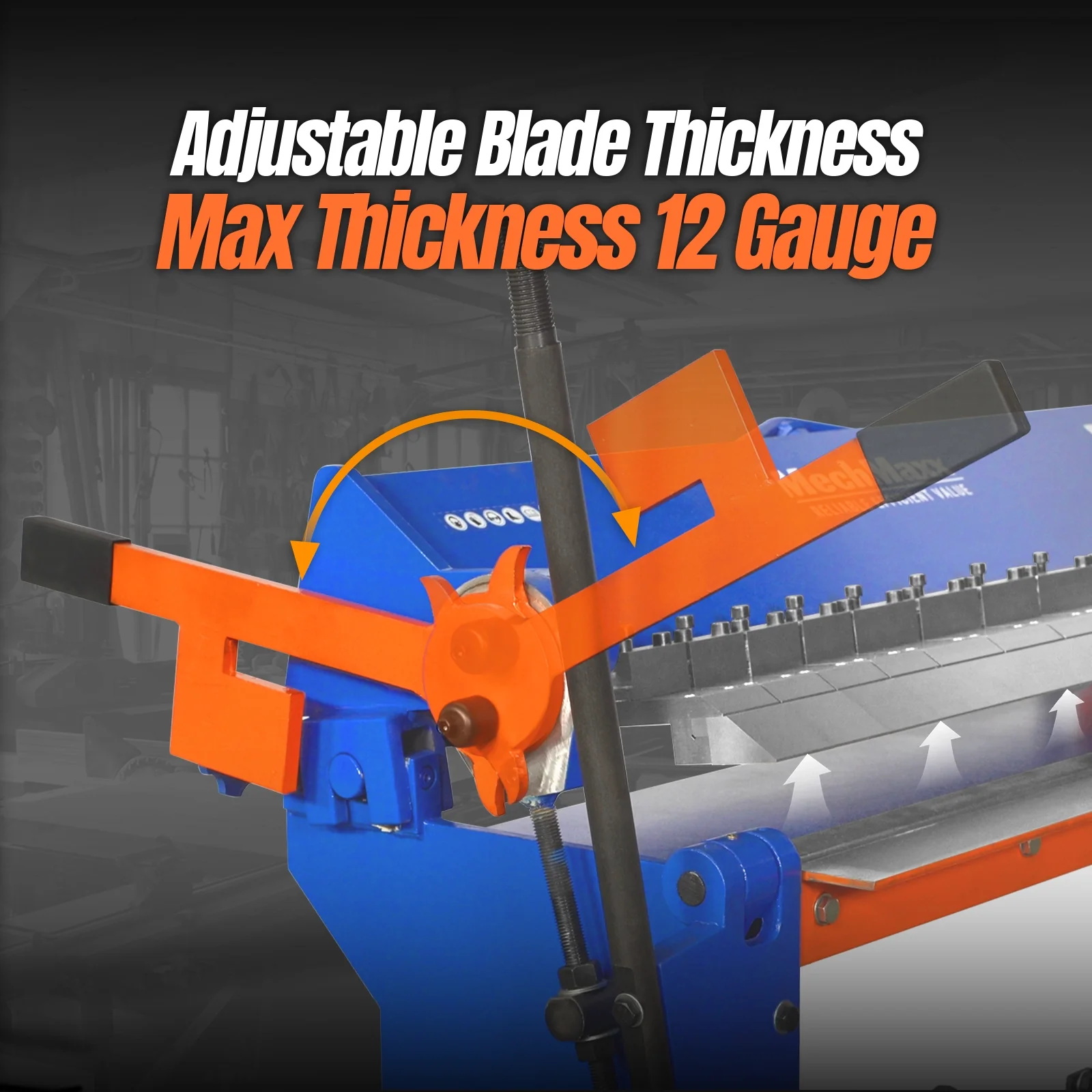 48” Manual Pan and Box Brake - Heavy Duty, Durable Construction, 12 Gauge Mild Steel, 135° Bending Angle, Individual Bending Fingers" PB4812 - Image 7