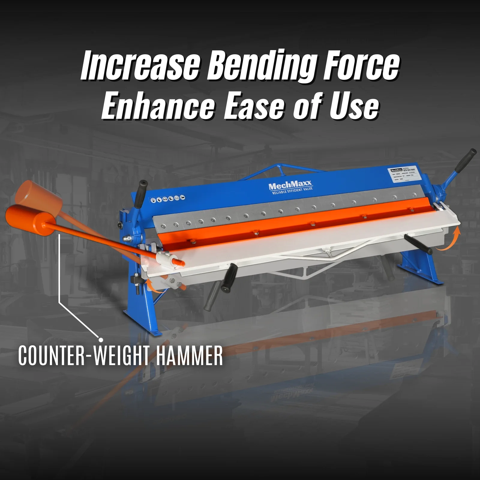 48" Manual Pan and Box Brake - 16 Gauge Mild Steel Capacity, 135° Bending Angle, 16 Precision Fingers, Durable Construction for Accurate Bends" - Image 2