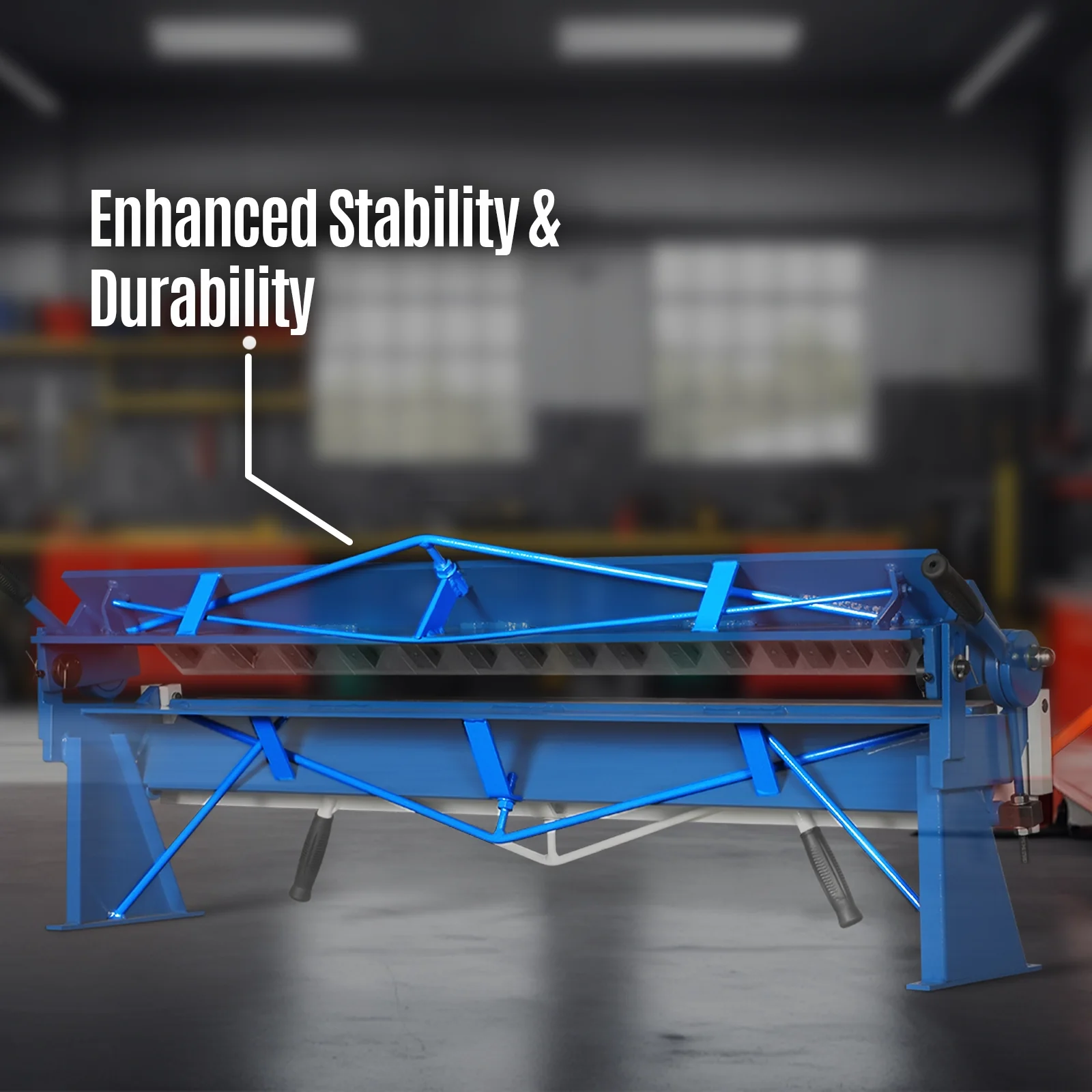 48" Manual Pan and Box Brake - 16 Gauge Mild Steel Capacity, 135° Bending Angle, 16 Precision Fingers, Durable Construction for Accurate Bends" - Image 8