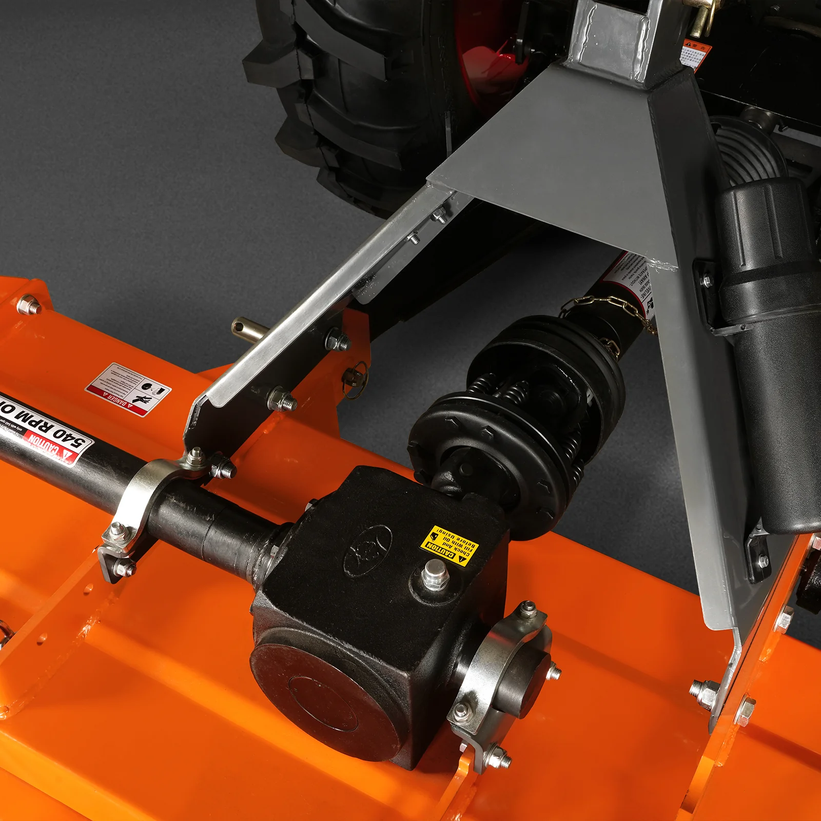 5FT 3-Point Gear Drive Rotary Tiller, 25-50HP Tractor, PTO Shaft Included (With Slip Clutch), Cat. 1 &2 Hookup , RT500 - Image 6