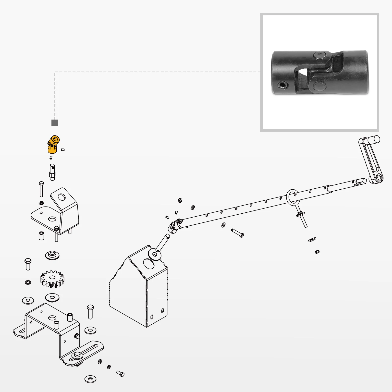 Snow Blower Manual Chute Rotator Universal Joint (for SKU: 201042, 201042T, 201015, 201015T, 201016, 201016T, 201043, 201043T) - Image 2