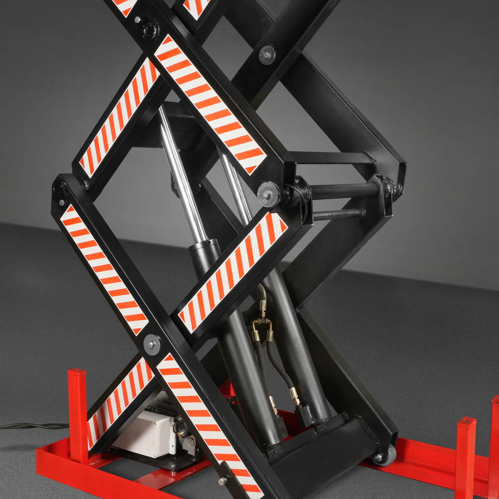 4400 lb Capacity Stationary Electric Hydraulic Double Scissor Lift Table - 63" x 39.4" Platform,  70.1" Lift Height,  UL Certified Motor,  ELTD44L - Image 11