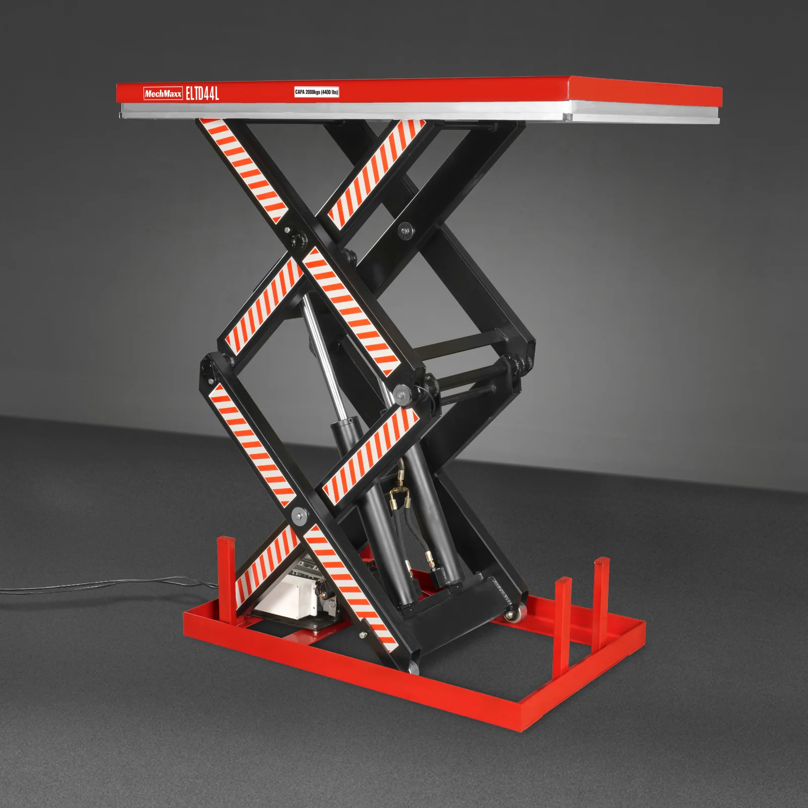 4400 lb Capacity Stationary Electric Hydraulic Double Scissor Lift Table - 63" x 39.4" Platform,  70.1" Lift Height,  UL Certified Motor,  ELTD44L - Image 17