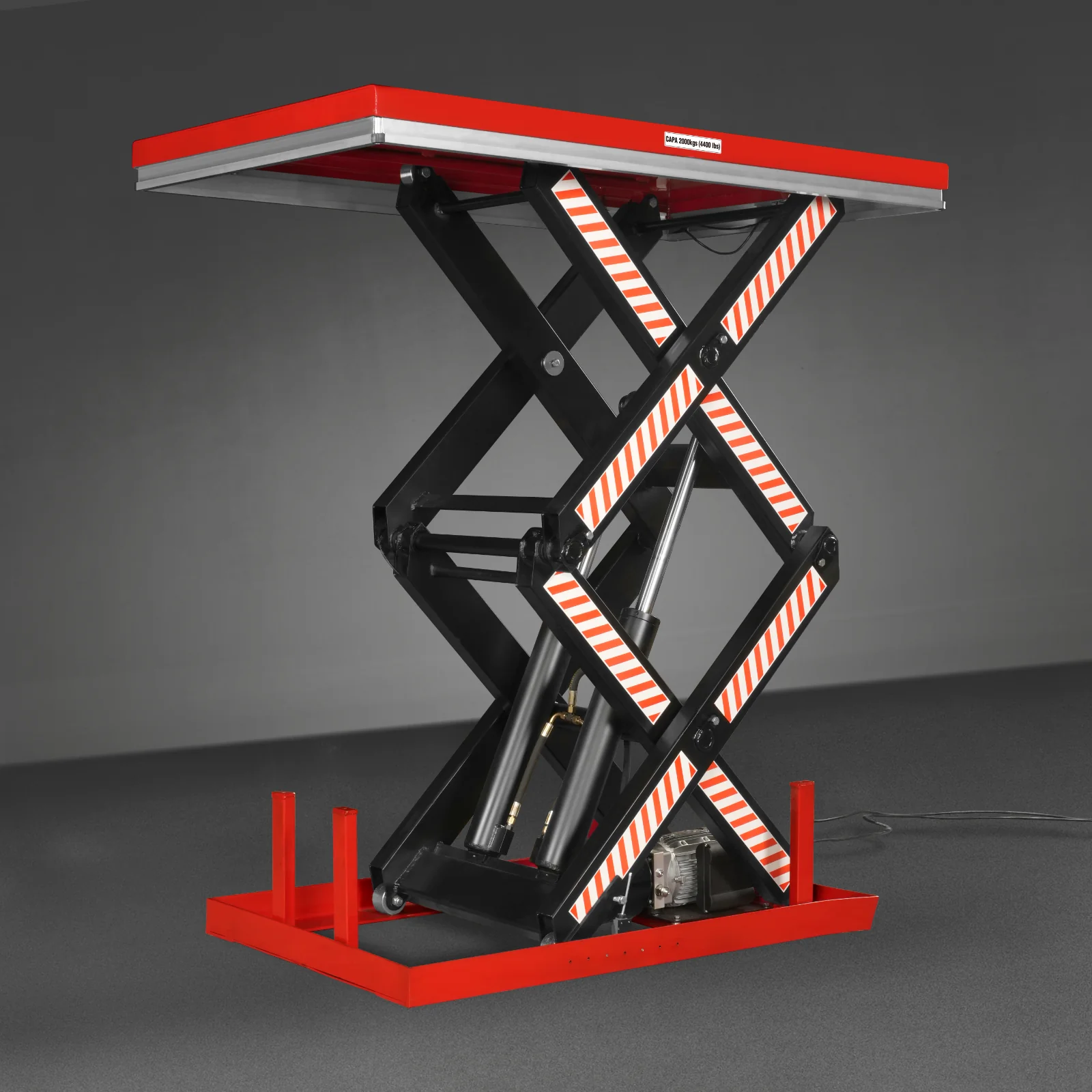 4400 lb Capacity Stationary Electric Hydraulic Double Scissor Lift Table - 63" x 39.4" Platform,  70.1" Lift Height,  UL Certified Motor,  ELTD44L - Image 18
