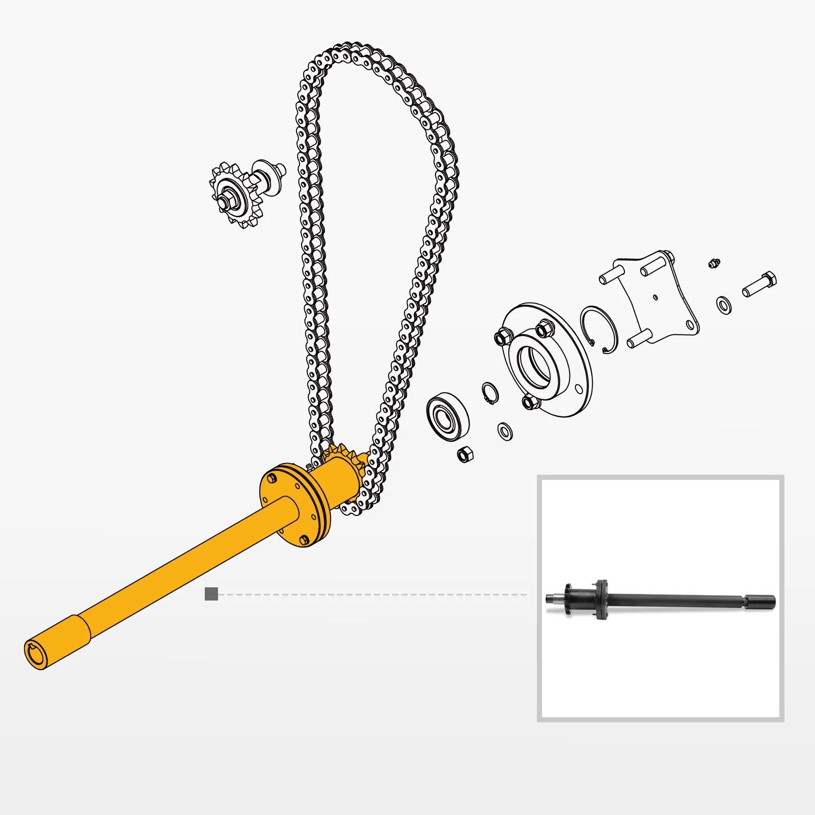 60" Snow Blower Transmission Shaft Kit (for SKU: 201015, 201015T) - Image 2